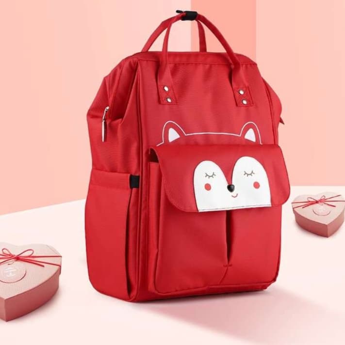 マザーズバッグ くまさん顔付きマルチポケットバッグ
