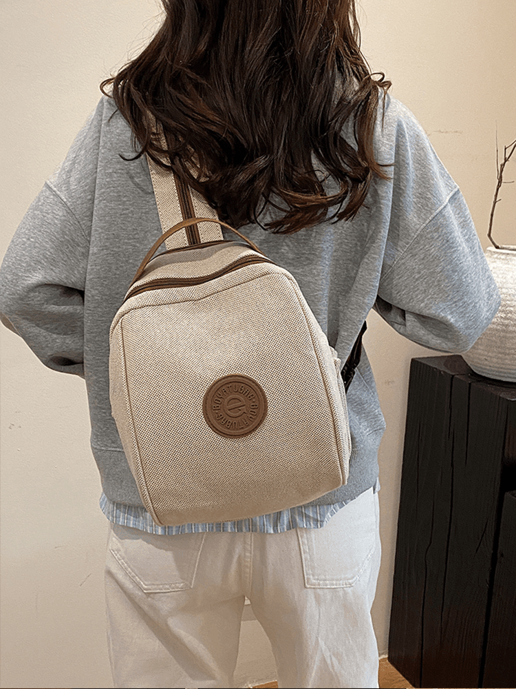 マザーズバッグ シンプル麻調ミニリュック
